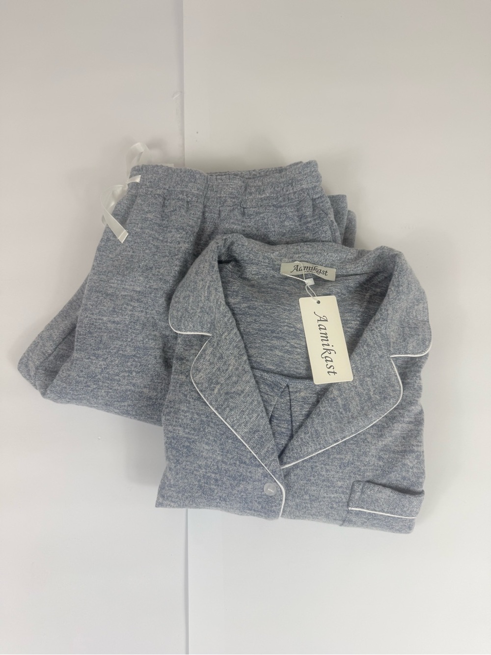 Aamikast 2 Piece Pajama Set Long Sleeve Button Down Shirt & Pants Lounge Soft